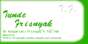 tunde frisnyak business card